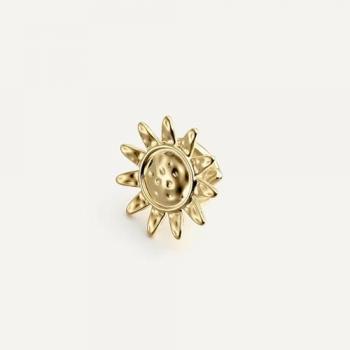 Pendiente Ear Cuff Sunniva de Plata 925 y Metal Libre de Níquel con Baño de Oro Amarillo 18K en forma de sol
