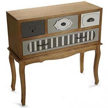 Versa Provenzal Mueble Recibidor Estrecho para la Entrada o el Pasillo, Mesa Consola, con 4 cajones, Medidas