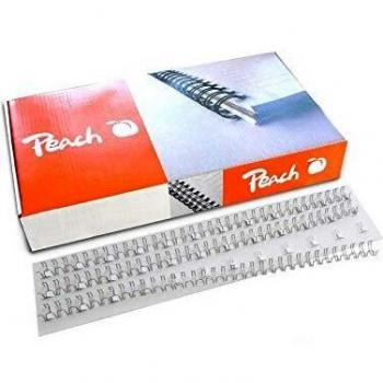 Peach Espiral de Metal 14mm, 3:1, 34 Perforaciones A4, 100 Piezas, Color Plata