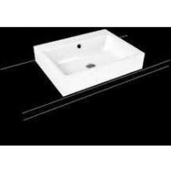Lavabo de sobre encimera Kaldewei Puro 3157, 60x46x12 cm, blanco efecto perla, con 3 agujeros para grifos