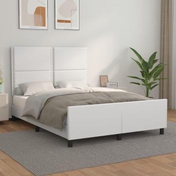 Cabecero de cama cuero sintético blanco 140x200 cm