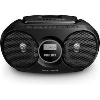 Philips AZ215B/12 Radio CD Portátil con Jack 3.5 mm, Potencia de Salida de 3W, Sintonizador FM Digital, Color Negro