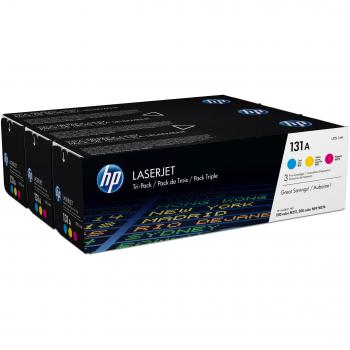 HP 131A (CF211A, CF213A, CF212A) Pack de 3 Cartuchos de Tóner Originales Cian, Magenta y Amarillo