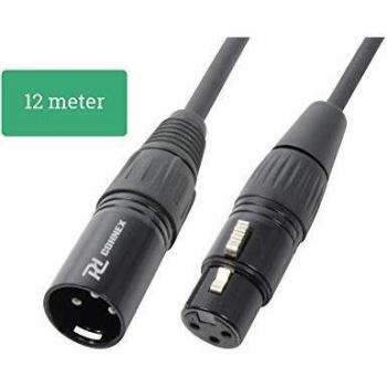 Cable XLR macho-hembra 12 metros negro