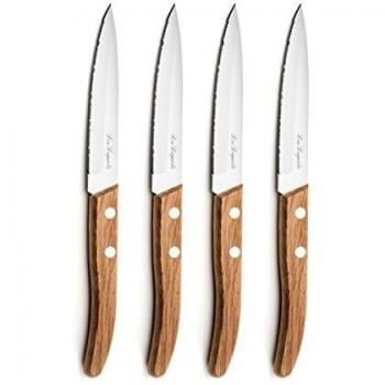 Amefa Forest Madera AF Set de 3 Cuchillos + pelador, Mango, Hoja de Acero INOX de 1,5mm, Inoxidable, 4 Piezas