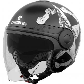 Caberg Uptown Gear motocicleta Jet Casco termoplástico – Negro Mate blanco
