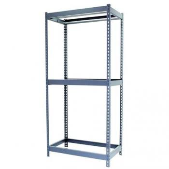 Estantería Metálica Simonclothing Doble con 2 Colgadores y 2 Baldas Gris 2500x1500x750