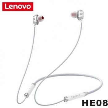 Auriculares Inalámbricos Lenovo HE08 con Banda para el Cuello, Estéreo HIFI, Bluetooth 5.0 y 4 Altavoces Dynamic con Micrófono