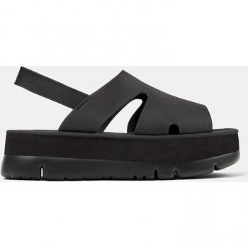 Sandalias de plataforma Camper Oruga Up para mujer de piel con elástico, color negro, talla 36