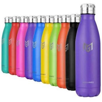 MIKAMEE Botella de Agua Acero Inoxidable 350/500/650/750ml | Aislamiento de Vacío de Doble Pared airBottle | sin bpa Botella termica | Mantiene 24h frías/12h Calientes | para Niños, Deporte, Oficina