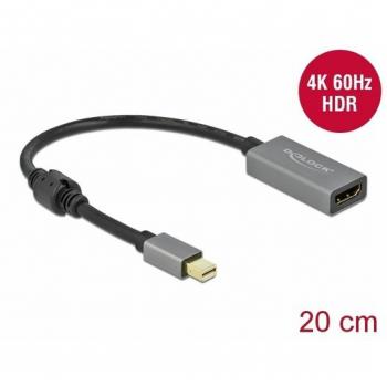 Adaptador Activo Mini DisplayPort 1.4 a HDMI 4K 60 Hz (HDR) - 20 cm - Negro y Gris
