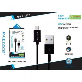 Cable de Datos Micro USB para Smartphone 1.5m Maxtech F-s022