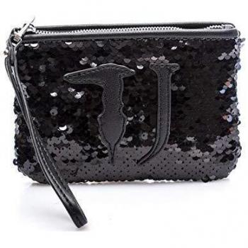 Trussardi Jeans - Bolsa de tela vaquera con logo de T-Wow negro Talla única