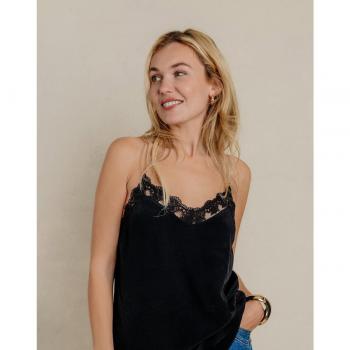 Top de mujer con puntilla y tirantes de cadena