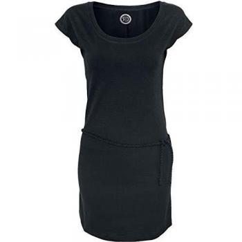 R.E.D. by EMP Vestido Slub Yarn Jersey Mujer Vestido Corto Negro XL, 100% algodón,