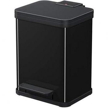 Hailo Öko Duo Plus 22 Cubo de Basura, Metal, Negro, 36 x 33 x 45 cm