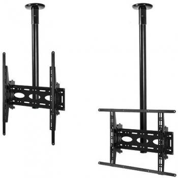 Soporte de Techo Universal B-Tech BT8424 con Brazo Extensible de 150 cm, Inclinación y Capacidad para Pantallas de 39 a 65, VESA 400 x 400 mm, Color Negro