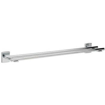 Barra de toallas tesa Klaam, metal cromado, autoadhesiva, tecnología adhesiva de montaje, 60 x 646 x 125 mm