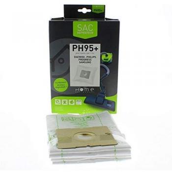 Saco de Microfibra Adaptable para Aspiradora HEPH95+ - Pack de 4, Filtración Mejorada y Larga Duración