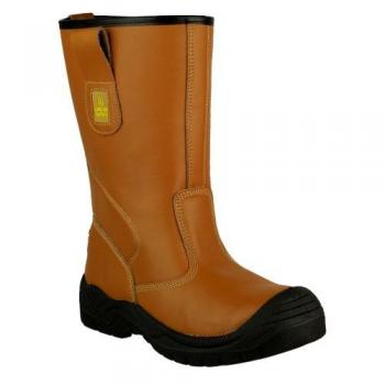 Amblers Mens Safety FS142 Water Resistant Safety Rigger Boots Tan Size 8
