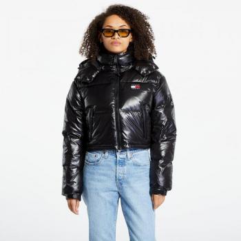 Chaqueta Acolchada Reciclada Cropped Tommy Jeans para Mujer en Negro - Modelo Alaska