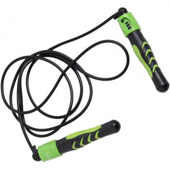 Schildkröt Fitness Cuerda de Saltar con contador, Negro/Antracita, en un Bolsillo de Malla, 960023