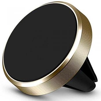 Soporte Magnético Mini para Rejilla de Coche Universal con Imán Potente para Smartphone y GPS Color Oro
