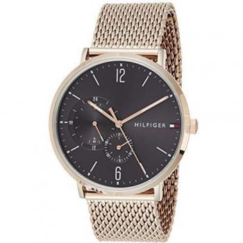 Tommy Hilfiger Mens Multi dial Quartz Watch with Rose Gold Strap 1791506