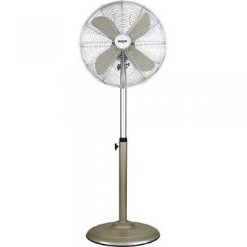 Bastilipo Palma Ventilador de Pie Redondo, 50 W, Acero inoxidable, 3 Velocidades