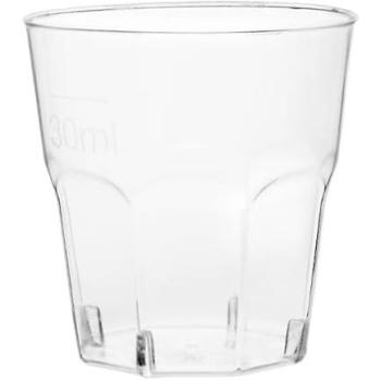 Vasos Reutilizables de Cristal Transparente PS para Chupito 40ml (50 Uds) - Reciclables, Apto Lavavajillas, 125 Usos, Resistentes