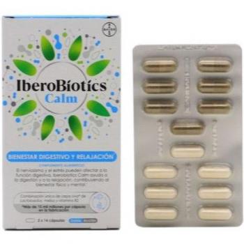 Iberobiotics Calm Probióticos con Melisa 28 Cápsulas (14 Cápsulas Verdes + 14 Cápsulas Blancas)