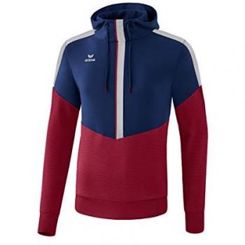 Erima Squad Hoodie Unisex New Navy/Bordeaux/Silver Grey 152 cm