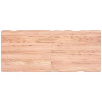 vidaXL Table Top Light Brown 140x60x(2-4)cm Treated Solid Wood Live Edge