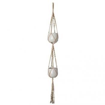 Soporte para Maceta Artevasi de Macramé Doble Nudo Cuadrado Natural 120 cm