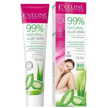 Crema Depilatoria Eveline Cosmetics 99% Natural Aloe Vera para Manos, Piernas y Bikini 125ml