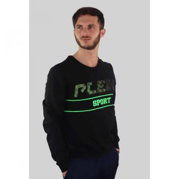 Plein Sport Black Contrast Logo Cotton Sweatshirt - M