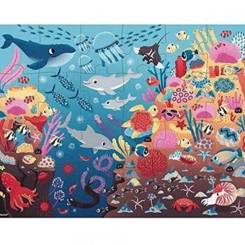 Puzzle Mágico El Océano - 24 Piezas - Janod - Con Animales Marinos y Luz Mágica