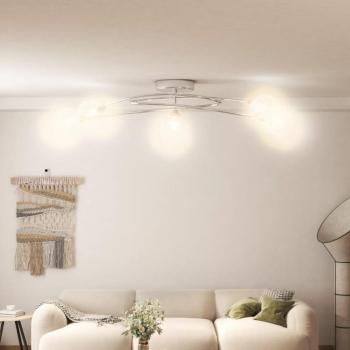 Lámpara de techo con pantallas de malla para 5 luces LED G9