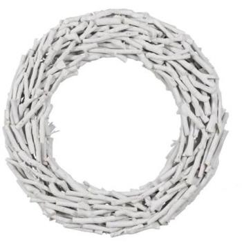 Corona de Navidad Blanco Madera de Paulonia 52 x 15 x 52 cm - Decoración Navideña Única