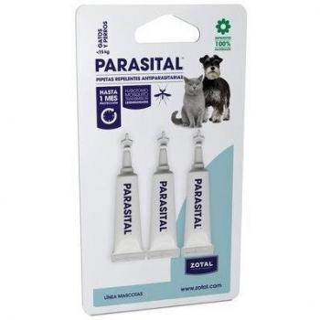 Parasital Pipetas Antiparasitarias para Perros Pequeños y Gatos 3x1,25 ml
