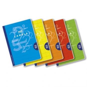 LAMELA LIBRETA GRAPADA 50H A4 CUADROVIA 2,5 MM SURTIDO PACK DE 5