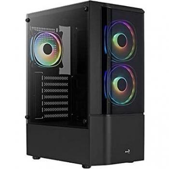 Caja de PC Aerocool Quantum V3 Midi Tower con Cristal Templado y Triple Ventilador RGB