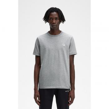 Fred Perry Men's Ringer T-Shirt in Steel Marl, Size Large