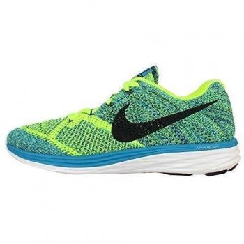 Nike Flyknit Lunar3 Zapatillas de running, Hombre, Azul / Negro / Verde, 44 1/2