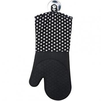 WENKO Manoplas de silicona negro, 2 uds. - 1 par, Algodón, 18.5 x 37.5 cm, Negro