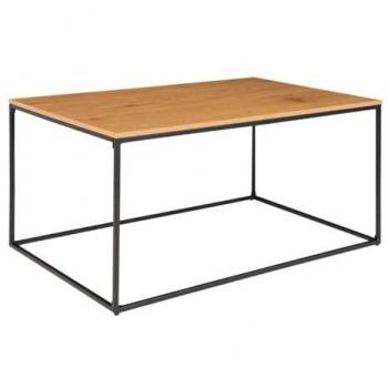 Mesa de Centro Vita EPIKASA, Metal y Tablero Aglomerado de Melamina Marrón, 60x90x45 cm