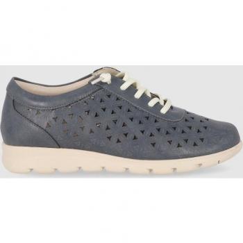 Zapatos de cordones de mujer de piel troquelada - Rubens 01 marino Chika10
