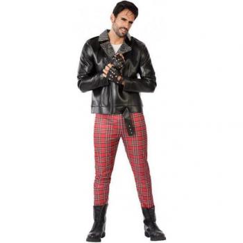 Disfraz de Punky Rojo y Negro para Hombre M/L