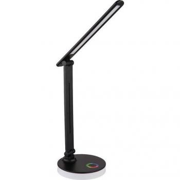 Lámpara de Escritorio LED Negra Mate Geraldo, 582 lm, Regulador Táctil, Dimensiones 15x50x28 cm, 2700-4000 K