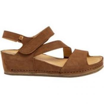 Sandalias de cuña de mujer El Naturalista N5852 en color camel